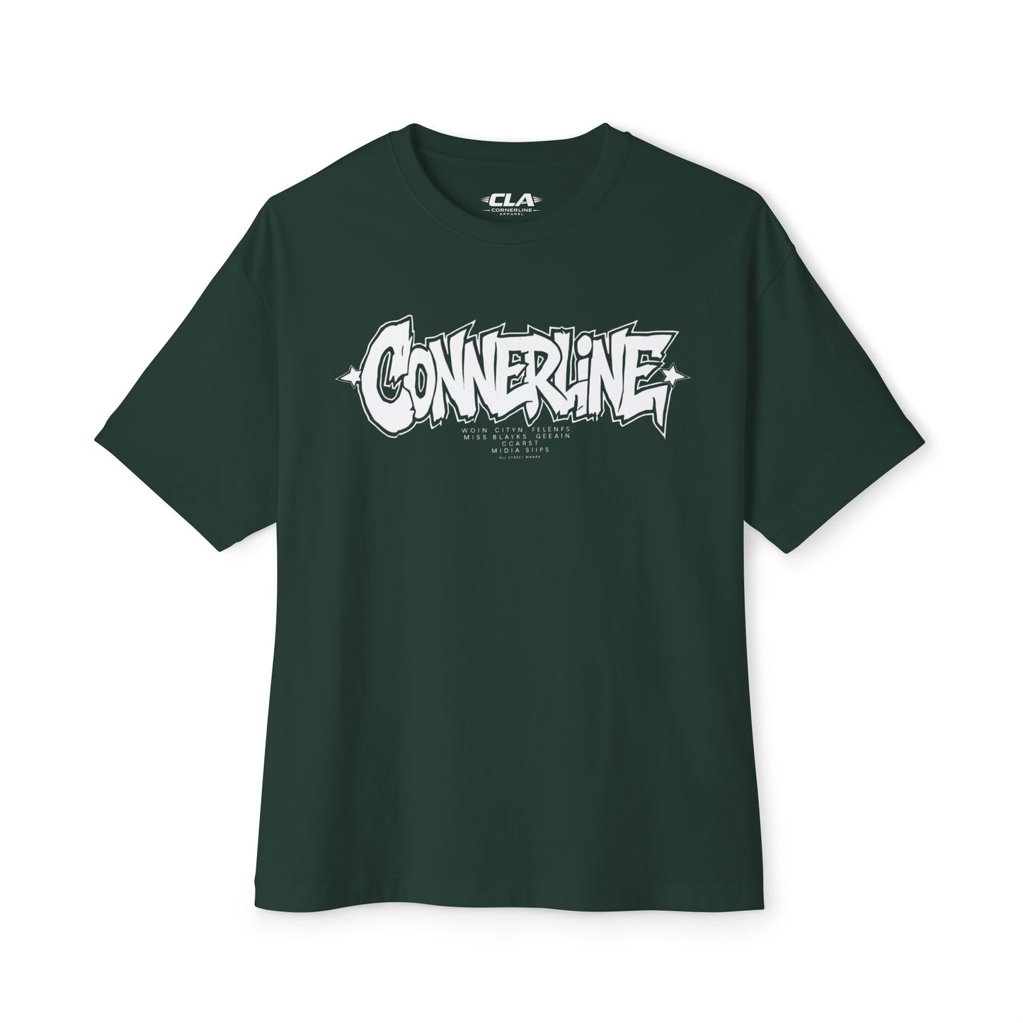 Boxy Tee — 'Cornerline' Graffiti Logo Oversized Streetwear