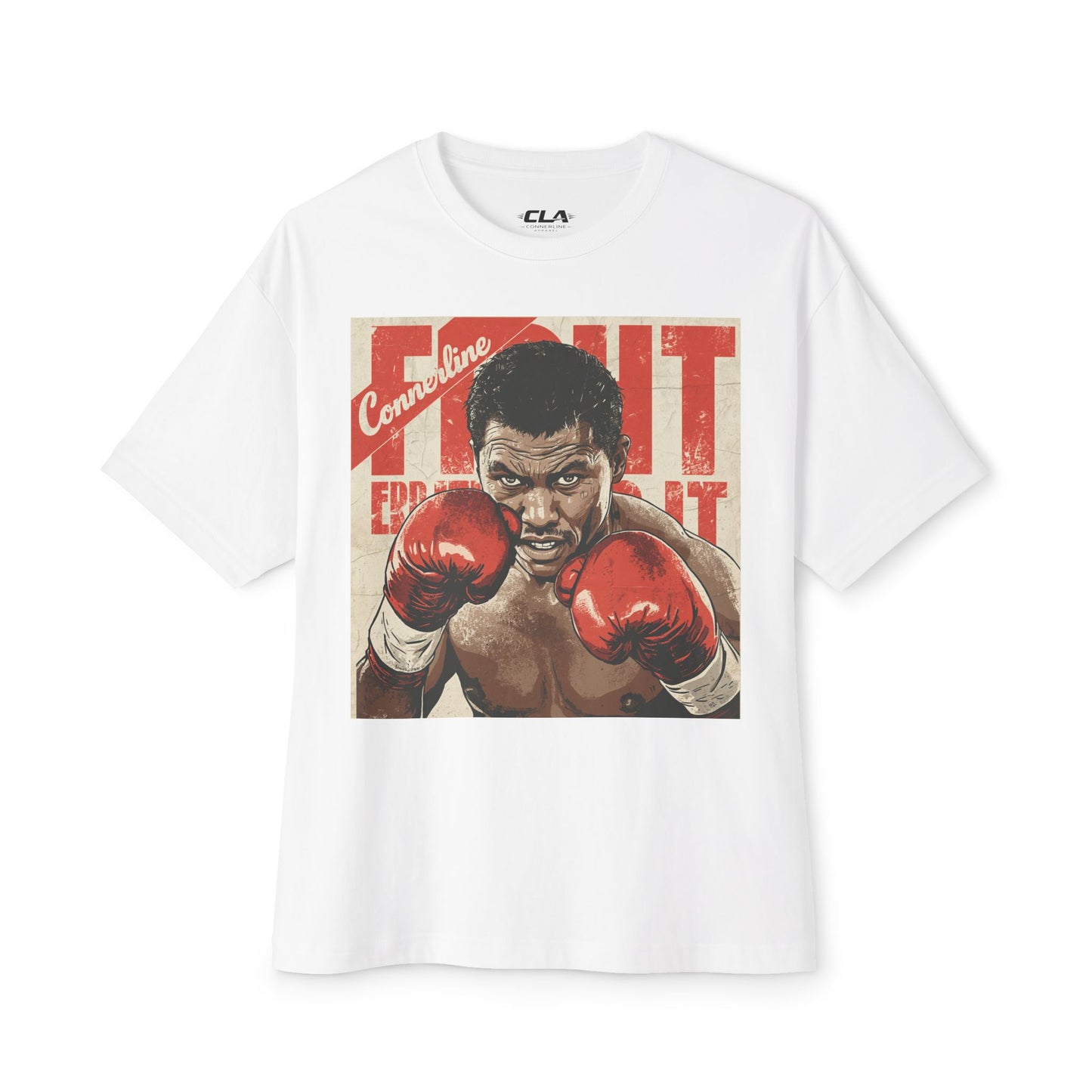 Boxy Tee — Vintage Boxing Poster Graphic "Fight" Tee