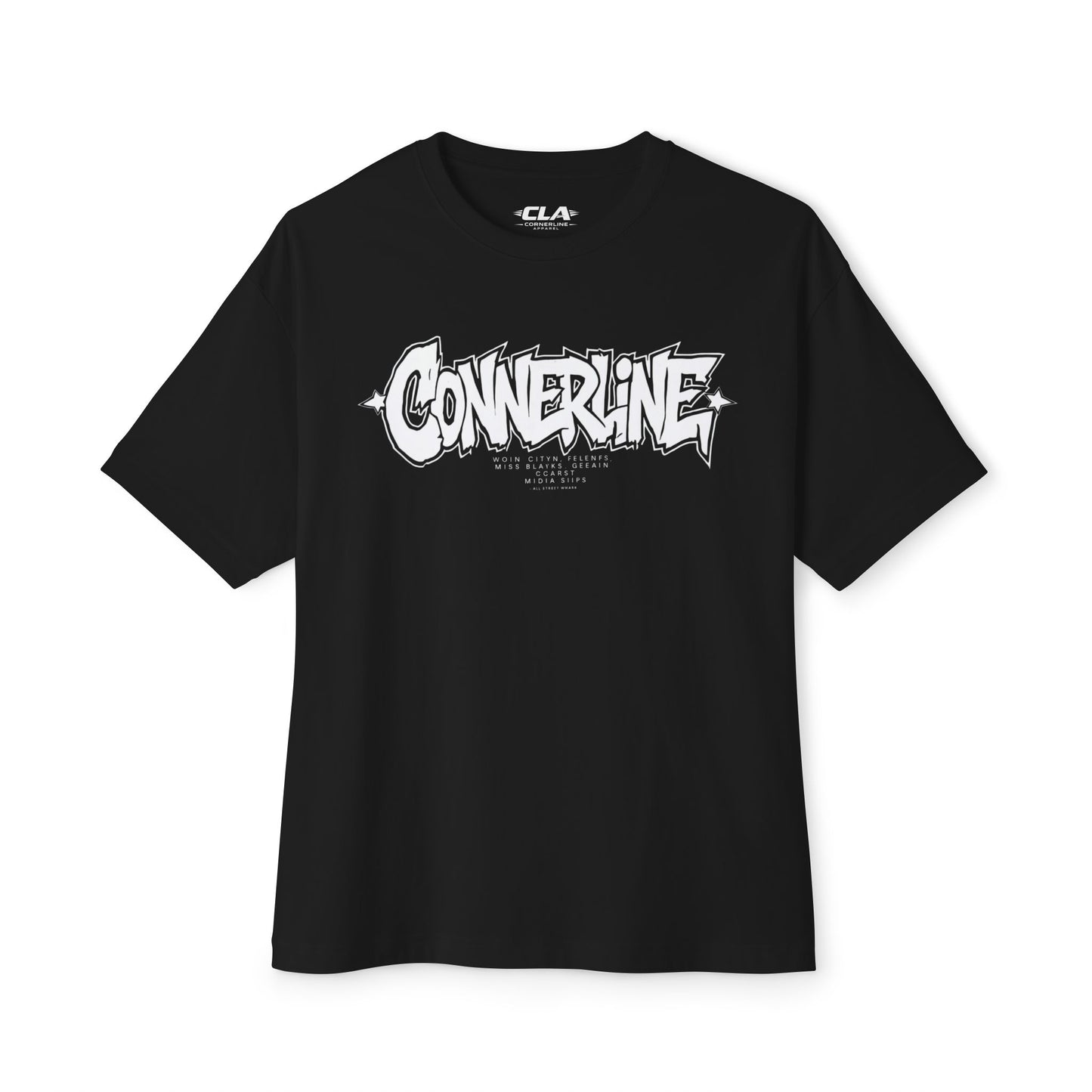 Boxy Tee — 'Cornerline' Graffiti Logo Oversized Streetwear