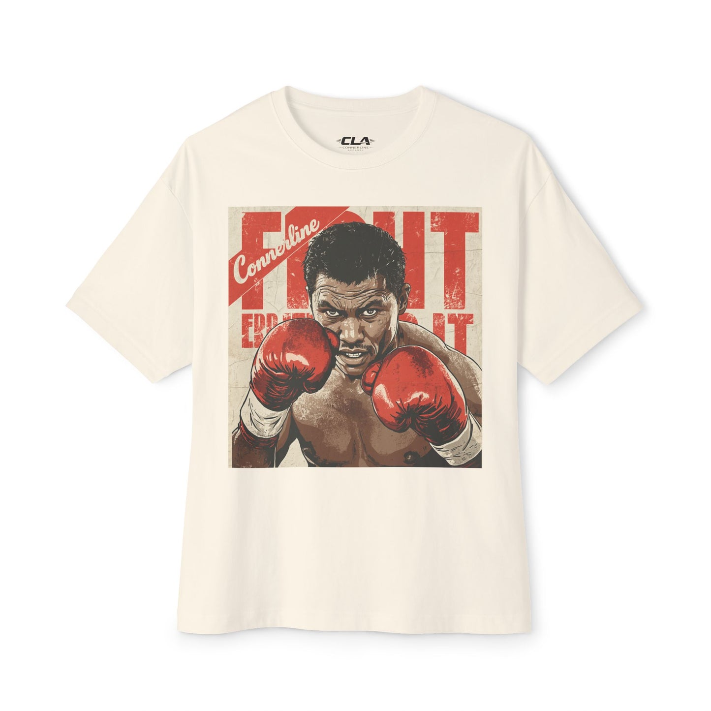 Boxy Tee — Vintage Boxing Poster Graphic "Fight" Tee