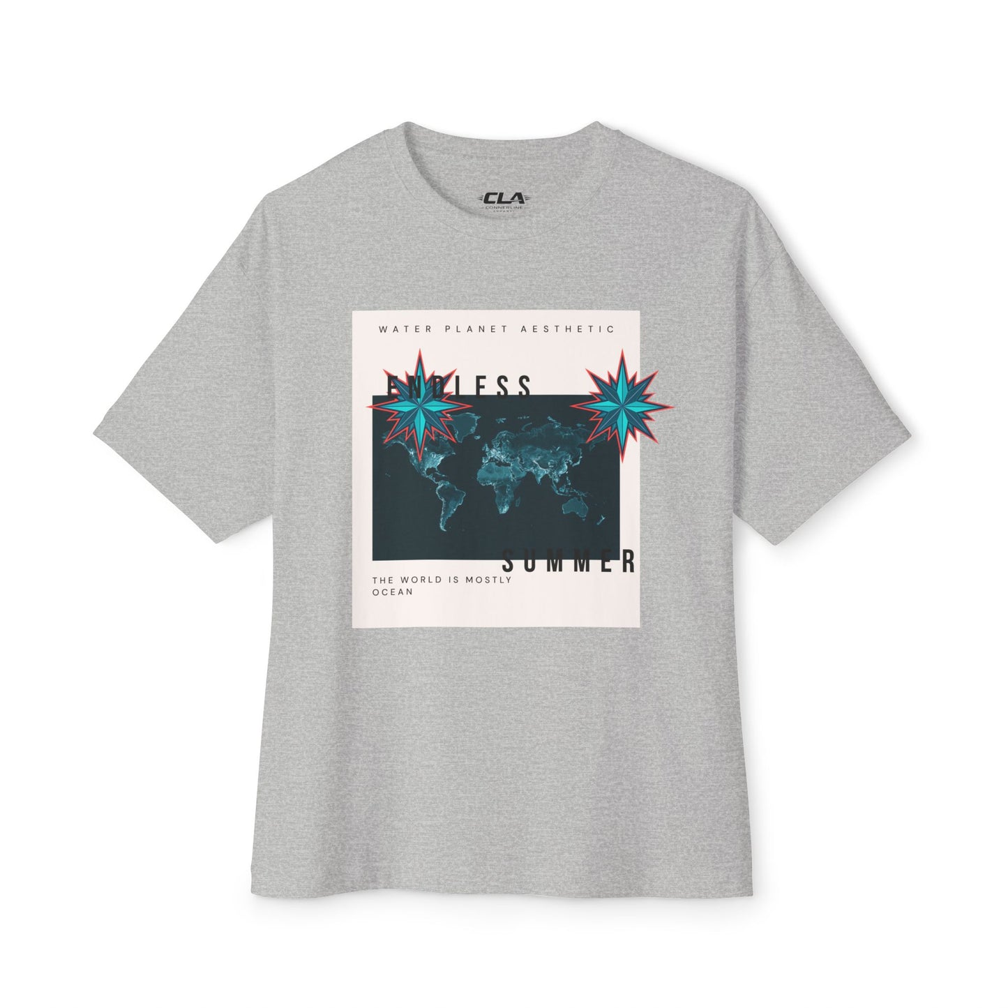 Endless Summer Tee — Retro World Map Graphic Boxy T-Shirt