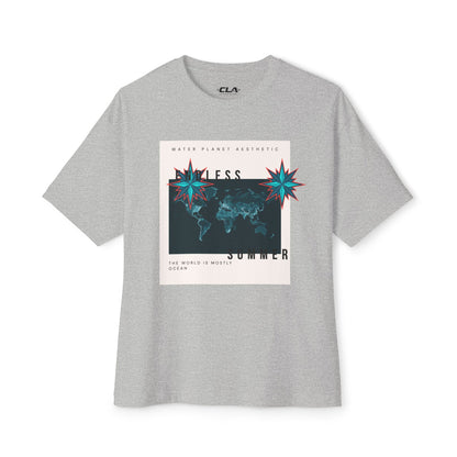 Endless Summer Tee — Retro World Map Graphic Boxy T-Shirt