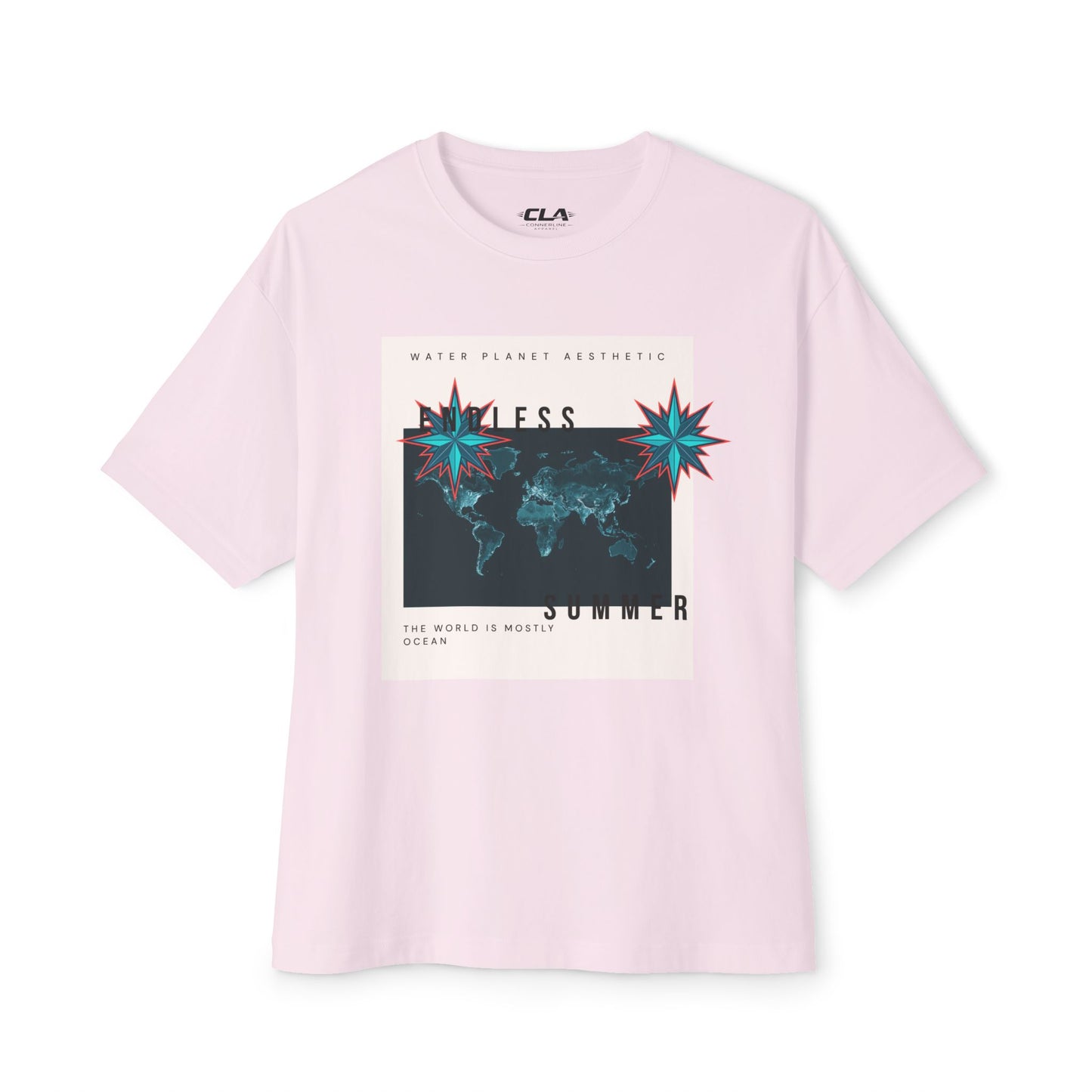 Endless Summer Tee — Retro World Map Graphic Boxy T-Shirt