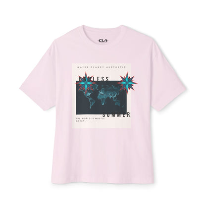 Endless Summer Tee — Retro World Map Graphic Boxy T-Shirt