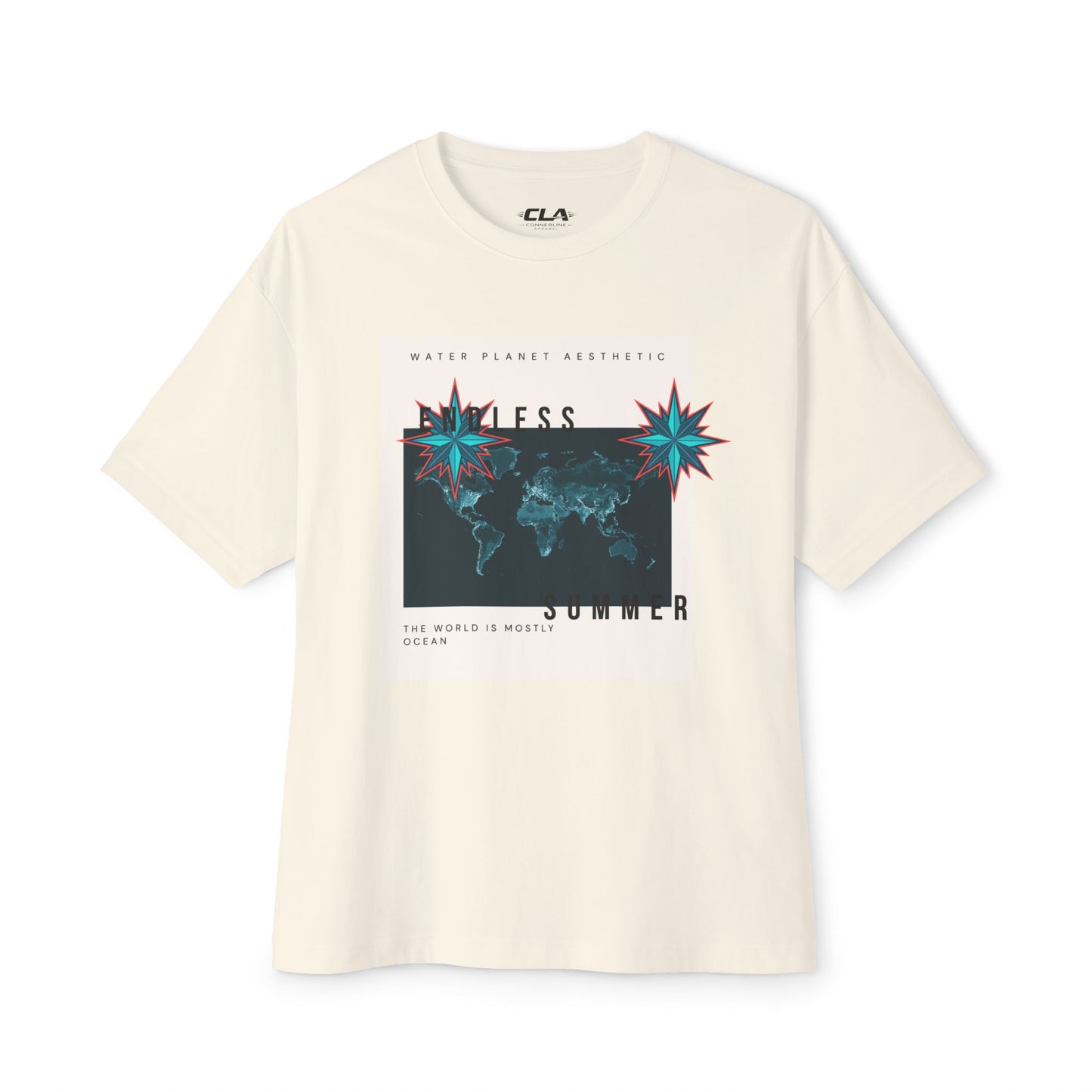 Endless Summer Tee — Retro World Map Graphic Boxy T-Shirt