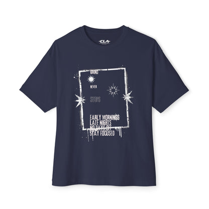 Grind Never Stops Tee — Motivational Streetwear Shirt ("Early Mornings, Late Nights, No Days Off")