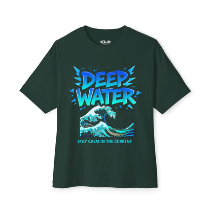 Deep Water Graphic Tee — "Stay Calm in the Current" Ocean Wave Shirt