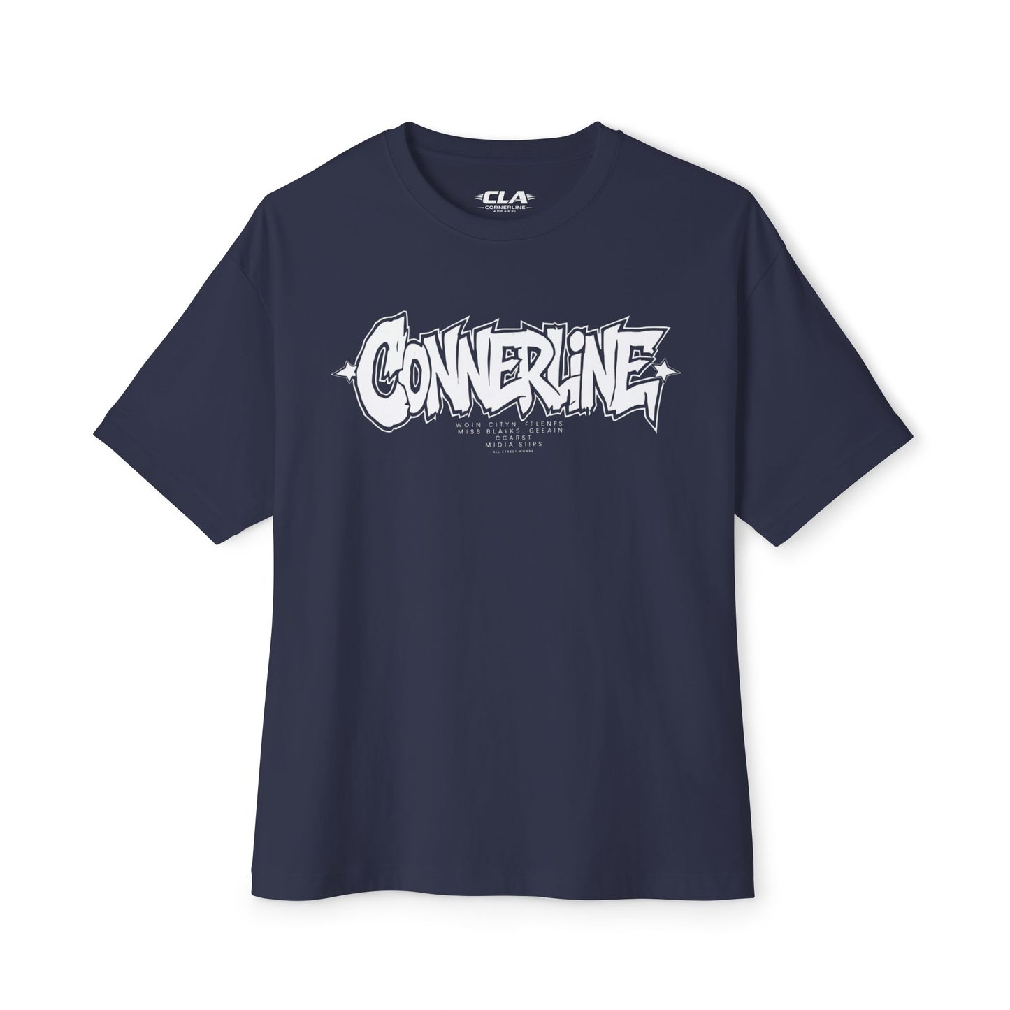 Boxy Tee — 'Cornerline' Graffiti Logo Oversized Streetwear