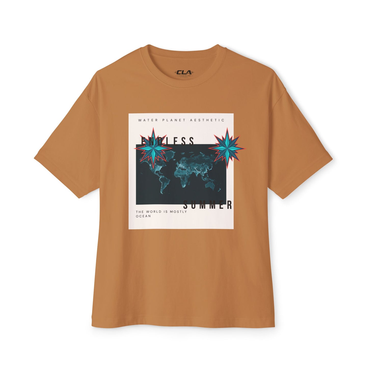 Endless Summer Tee — Retro World Map Graphic Boxy T-Shirt