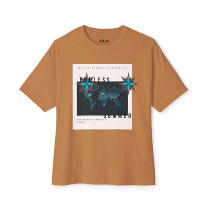 Endless Summer Tee — Retro World Map Graphic Boxy T-Shirt
